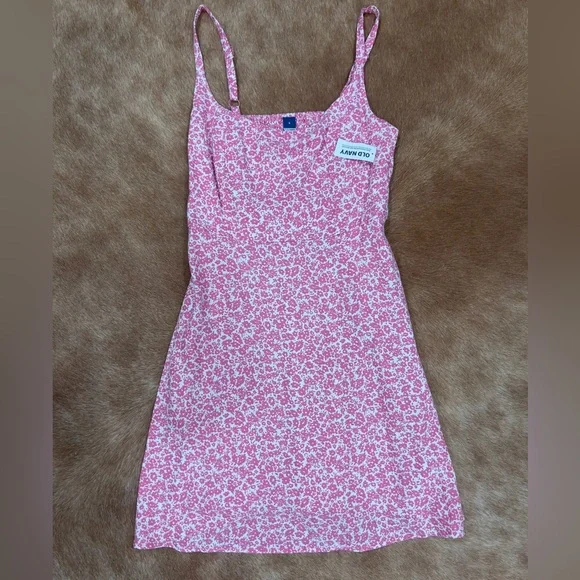 NWT Old Navy Pink and White Floral Mini Dress - Picture 1 of 1